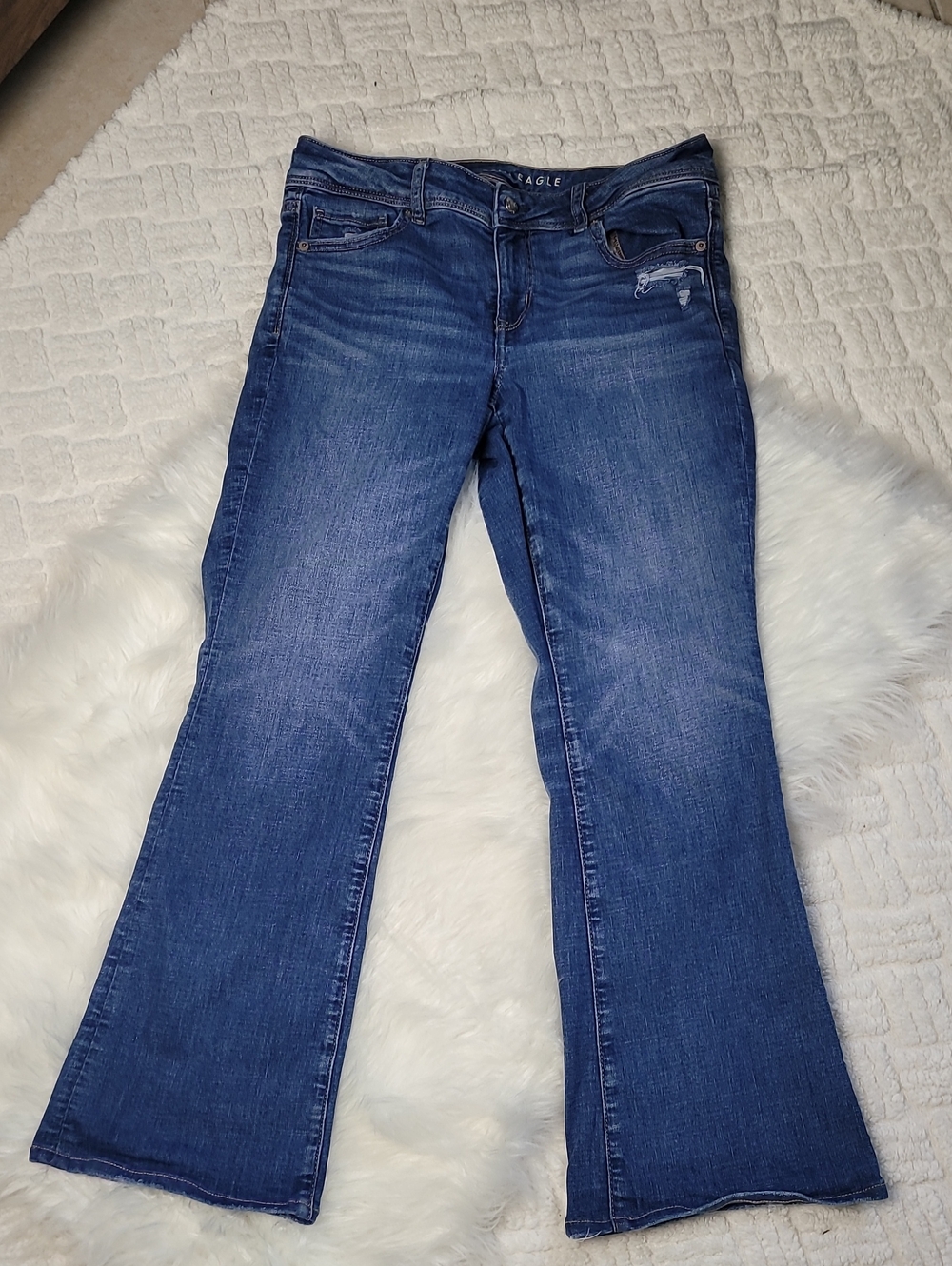 American Eagle Kick Boot Jeans Womens 10 Short Stretch Flare Denim